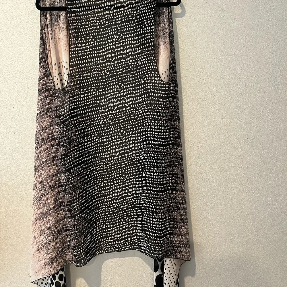 Boho  long line  open front asymmetrical  flowing vest.  Lagenlook  OS
